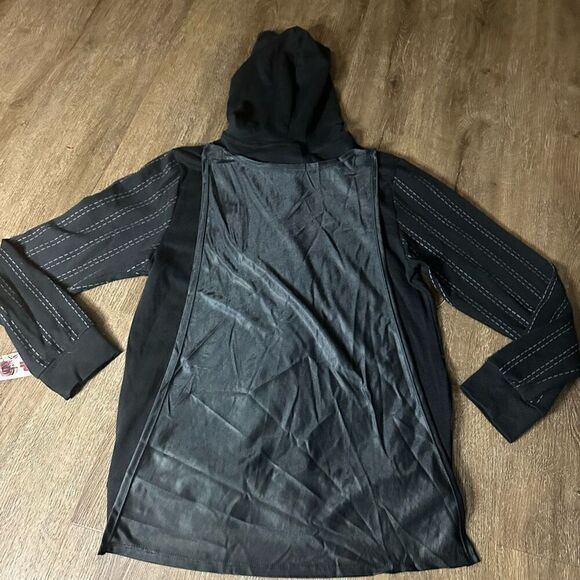 Star Wars Disney Darth Vader Boys Black Full Zip Hoodie Jacket Removable Cape XL - Picture 3 of 8